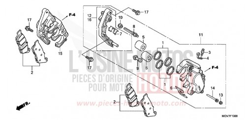 ETRIER DE FREIN AVANT (CBR600F) CBR600FC de 2012